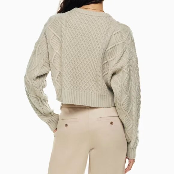 Aritzia Sunday Best Peggy Cropped Sweater Merino wool cropped cable-knit sweater - Picture 3 of 12